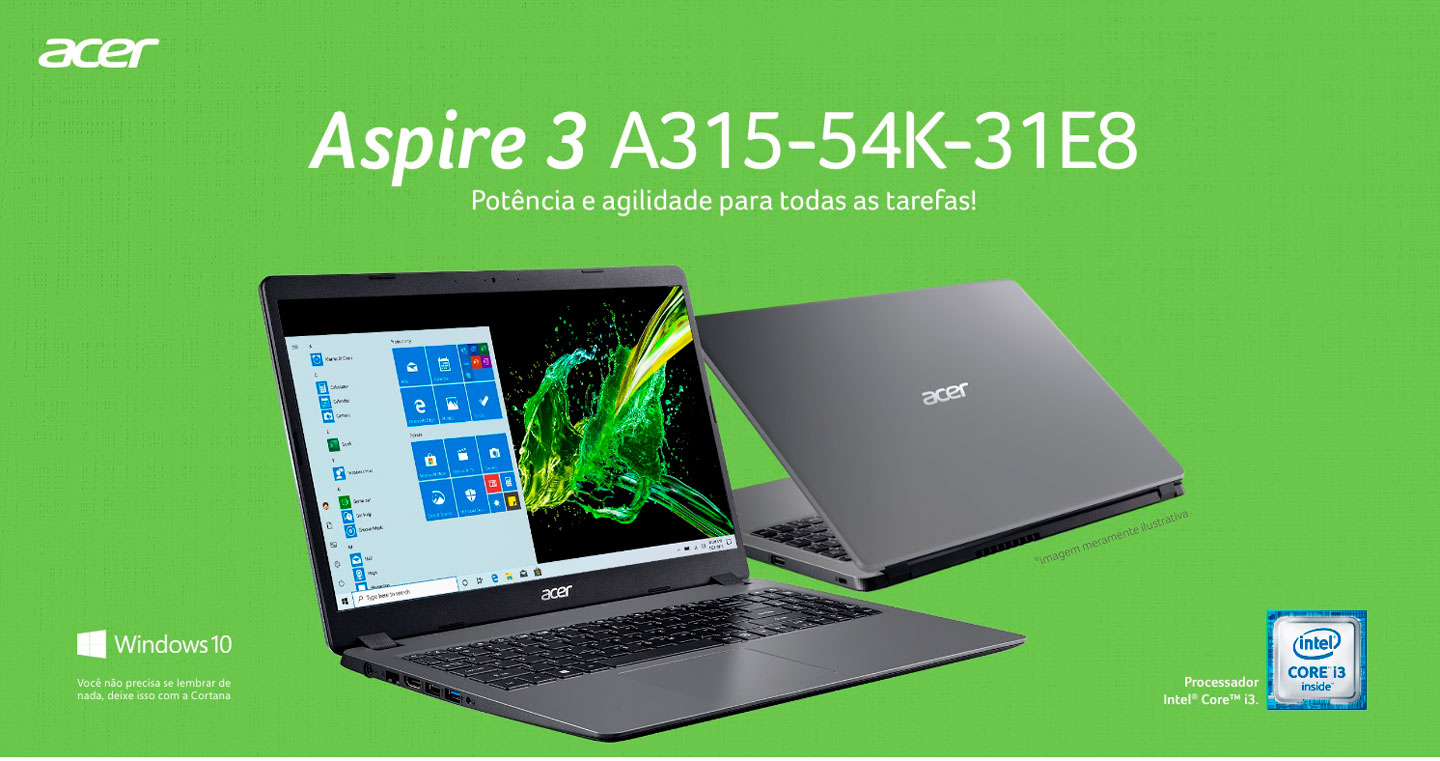 Notebook Acer Aspire 3 Intel Core i3 4GB RAM 1TB HD 15,6